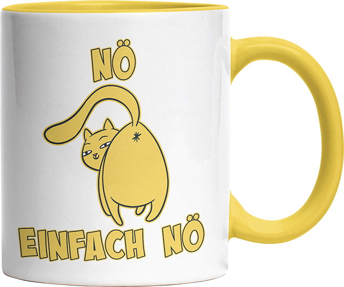 Nö Einfach Nö Katze zeigt Hintern 1 Witzige Hellgelb Tasse kaufen Geschenk