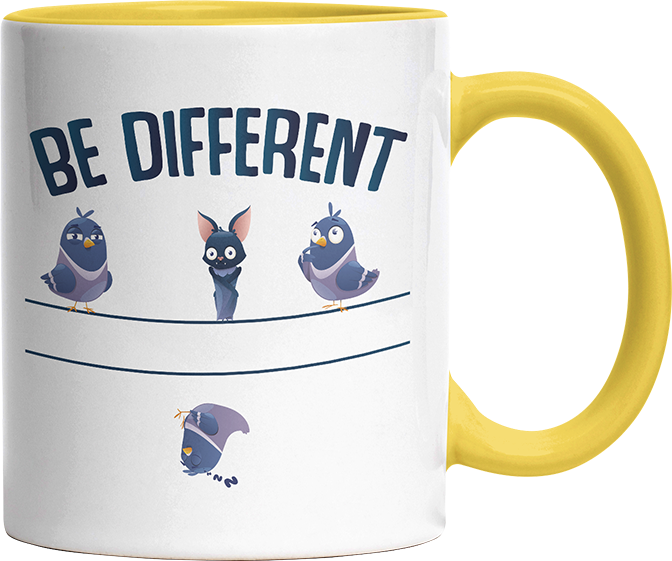Be different Bat Witzige Hellgelb Tasse kaufen Geschenk