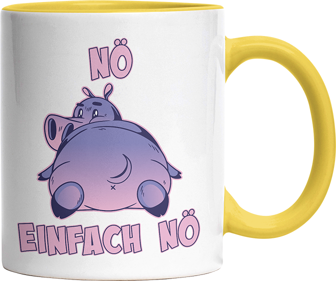 Nö Einfach Nö Flusspferd Witzige Hellgelb Tasse kaufen Geschenk