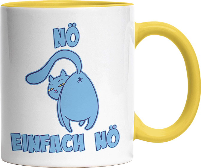 Nö Einfach Nö Katze zeigt Hintern 2 Witzige Hellgelb Tasse kaufen Geschenk