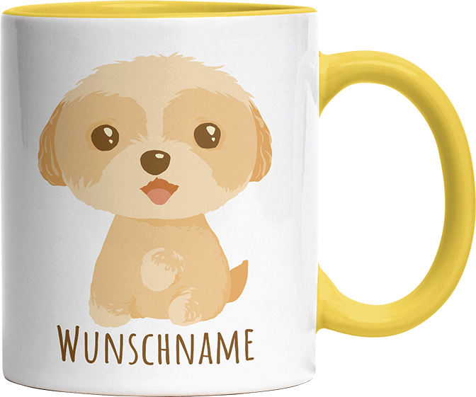 Maltipoo Personalisierbar Name Witzige Hellgelb Tasse kaufen Geschenk