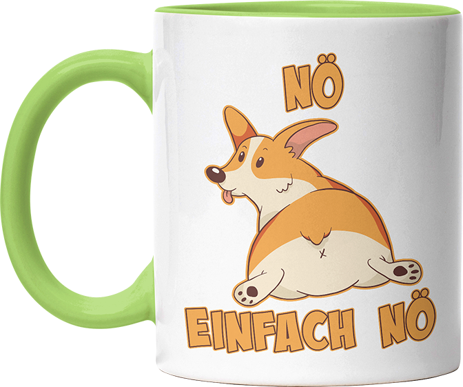 Nö Einfach Nö Corgi zeigt Hintern Witzige Hellgrün Tasse kaufen Geschenk
