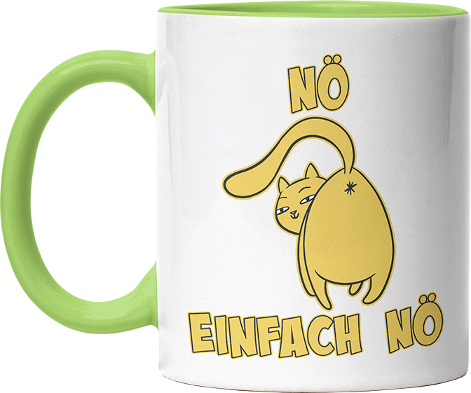 Nö Einfach Nö Katze zeigt Hintern 1 Witzige Hellgrün Tasse kaufen Geschenk