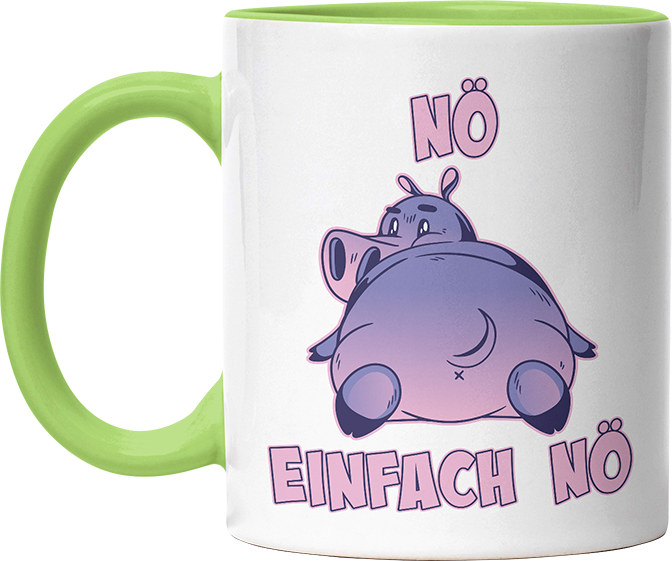 Nö Einfach Nö Flusspferd Witzige Hellgrün Tasse kaufen Geschenk