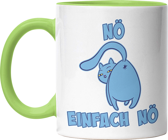Nö Einfach Nö Katze zeigt Hintern 2 Witzige Hellgrün Tasse kaufen Geschenk