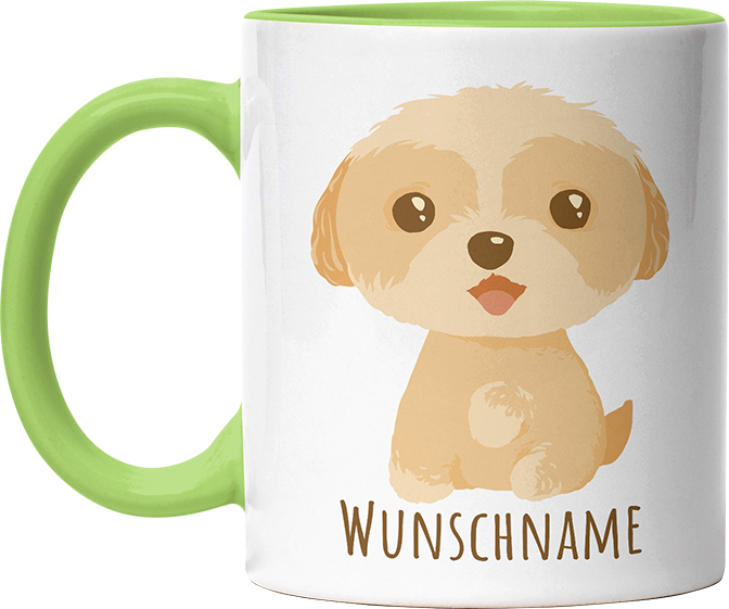 Maltipoo Personalisierbar Name Witzige Hellgrün Tasse kaufen Geschenk