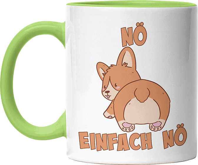 Nö Einfach Nö Corgi Witzige Hellgrün Tasse kaufen Geschenk
