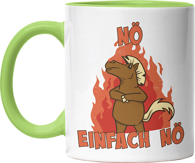 Nö Einfach Nö Pferd Witzige Hellgrün Tasse kaufen Geschenk