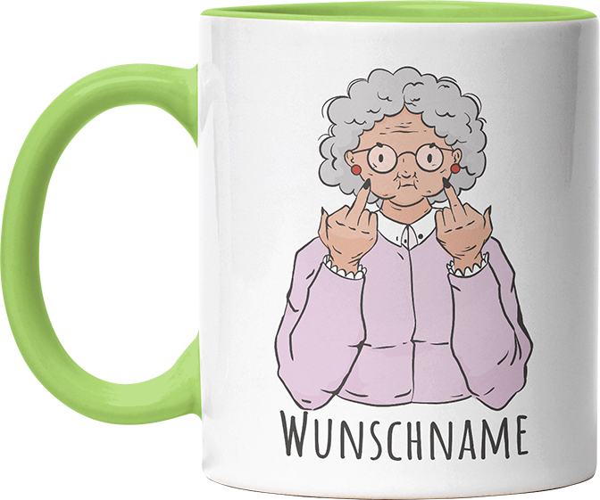 Alte Dame Kaffee Personalisierbar Name Witzige Hellgrün Tasse kaufen Geschenk