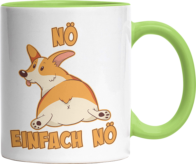 Nö Einfach Nö Corgi zeigt Hintern Witzige Hellgrün Tasse kaufen Geschenk