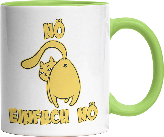 Nö Einfach Nö Katze zeigt Hintern 1 Witzige Hellgrün Tasse kaufen Geschenk