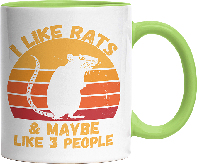 I like rats and maybe like 3 more people Witzige Hellgrün Tasse kaufen Geschenk