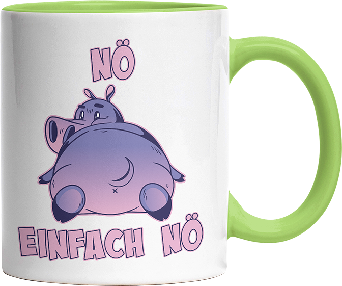 Nö Einfach Nö Flusspferd Witzige Hellgrün Tasse kaufen Geschenk