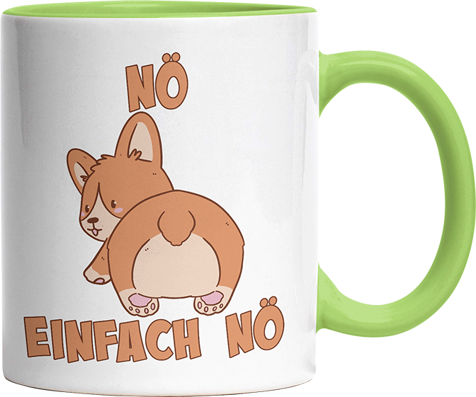 Nö Einfach Nö Corgi Witzige Hellgrün Tasse kaufen Geschenk