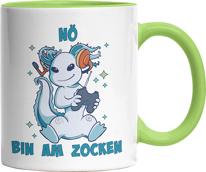 Axolotl Nö bin am zocken Witzige Hellgrün Tasse kaufen Geschenk