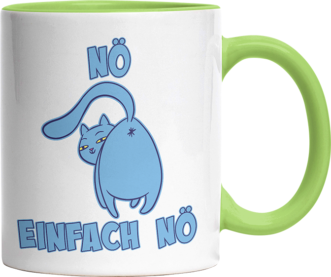 Nö Einfach Nö Katze zeigt Hintern 2 Witzige Hellgrün Tasse kaufen Geschenk