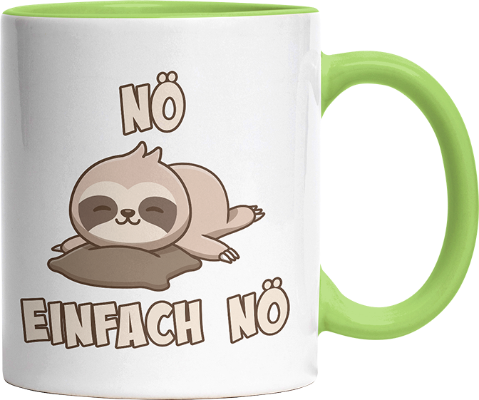 Nö Einfach Nö Faultier 2 Witzige Hellgrün Tasse kaufen Geschenk
