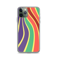 iPhone Case | Psychedelic Phone Case | Neon Color Smartphone Protection | Wave Pattern Mobile Protection