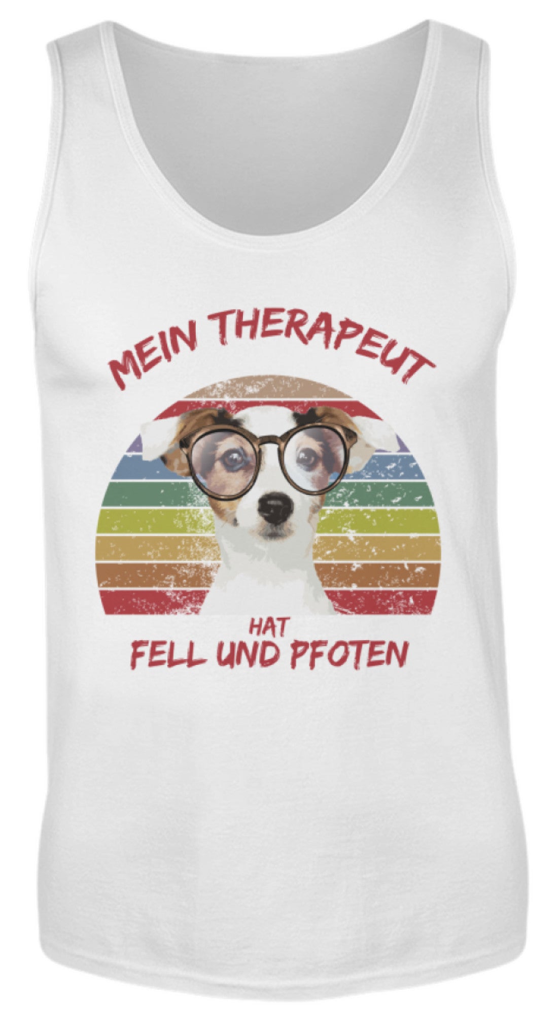 Jack Russel Terrier Therapeut Spruch | Herren Tank Top in White in Größe S