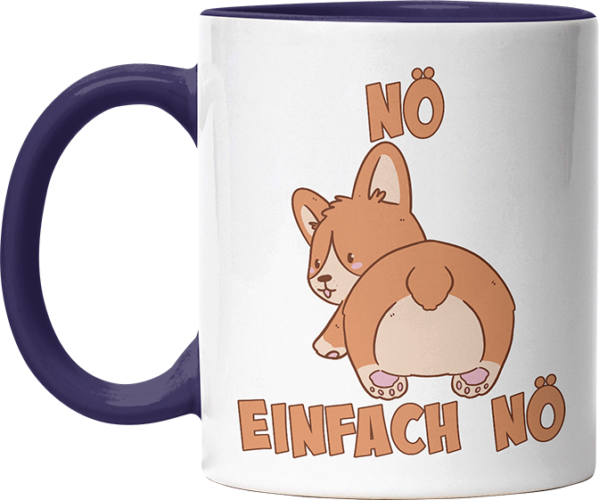 Nö Einfach Nö Corgi Witzige Kobaltblau Tasse kaufen Geschenk