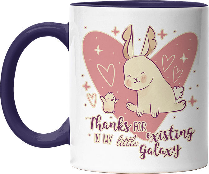 1WH Thanks for existing in my little Galaxy Hase Küken Witzige Kobaltblau Tasse kaufen Geschenk