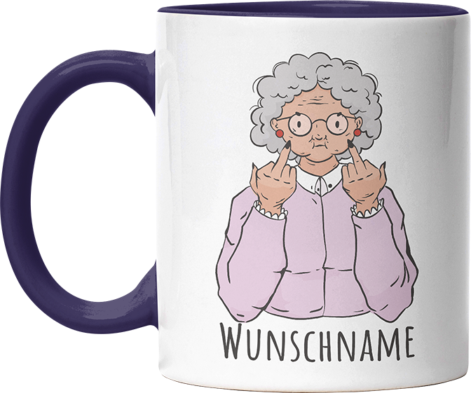Alte Dame Kaffee Personalisierbar Name Witzige Kobaltblau Tasse kaufen Geschenk