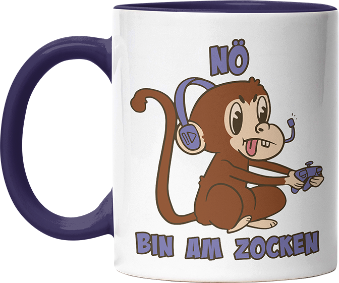 Affe Nö bin am zocken Witzige Kobaltblau Tasse kaufen Geschenk