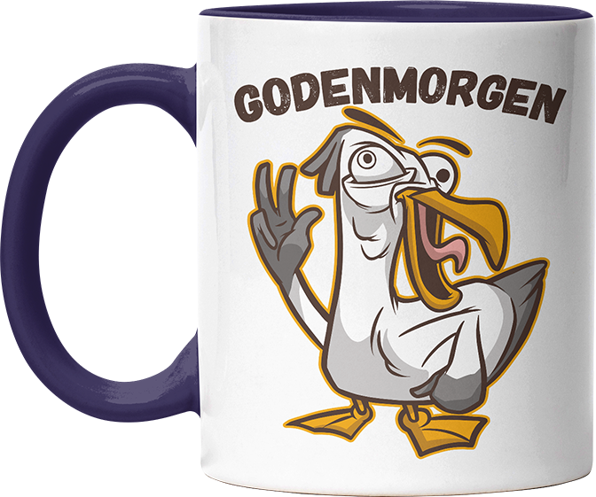 Godenmorgen Plattdeutsch Möwe Witzige Kobaltblau Tasse kaufen Geschenk