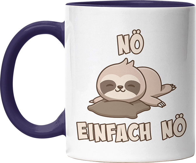 Nö Einfach Nö Faultier 2 Witzige Kobaltblau Tasse kaufen Geschenk