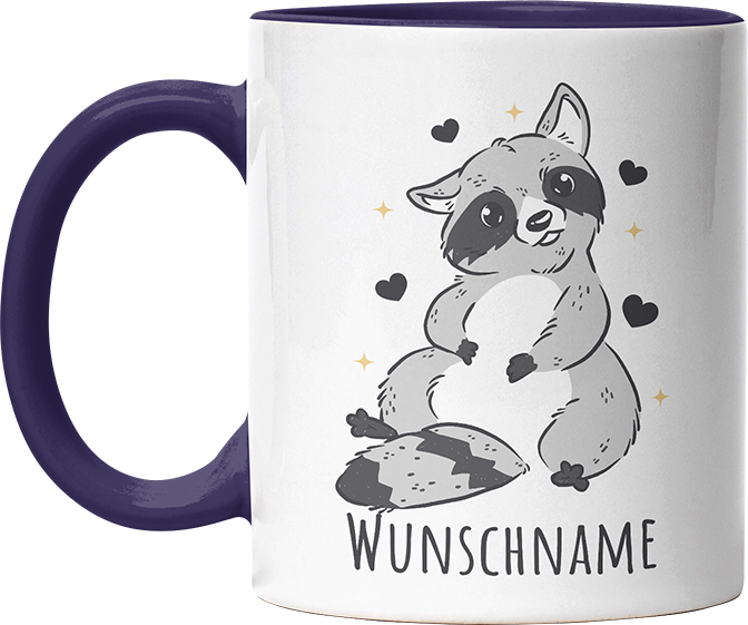 Waschbär Personalisierbar Name Witzige Kobaltblau Tasse kaufen Geschenk