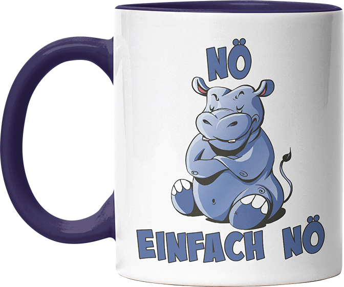Nö Einfach Nö Hippo Witzige Kobaltblau Tasse kaufen Geschenk