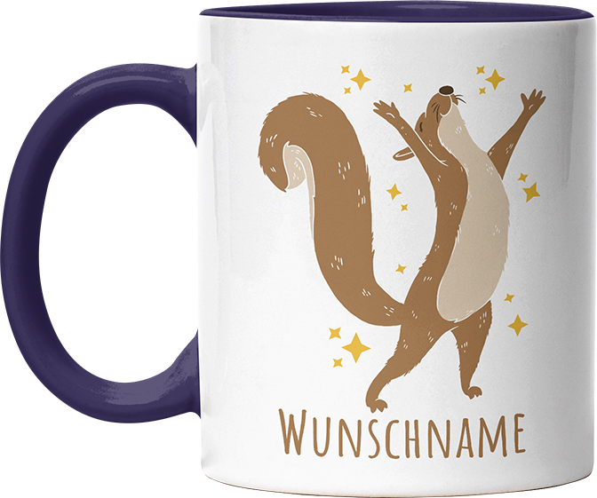 Eichhörnchen Personalisierbar Name 1 Witzige Kobaltblau Tasse kaufen Geschenk