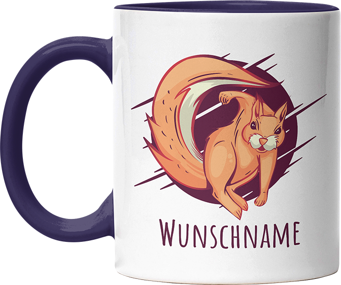 Eichhörnchen Personalisierbar Name 2 Witzige Kobaltblau Tasse kaufen Geschenk