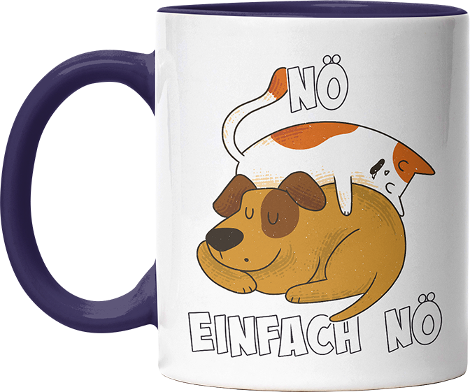 Nö Einfach Nö Hund Katze schlafen Witzige Kobaltblau Tasse kaufen Geschenk