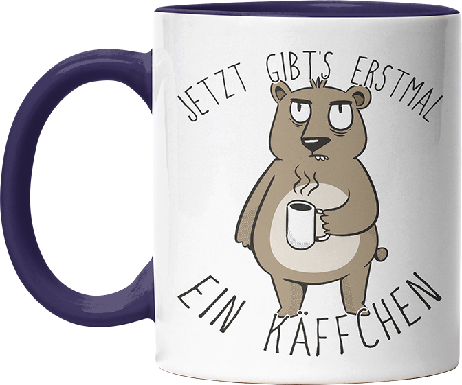 Jetzt gibts erstmal ein Käffchen Bär 2 Witzige Kobaltblau Tasse kaufen Geschenk