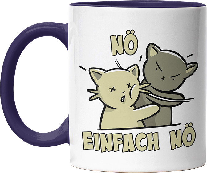 Nö Einfach Nö Katzen Ohrfeige Witzige Kobaltblau Tasse kaufen Geschenk