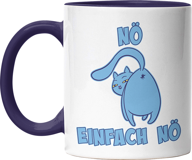 Nö Einfach Nö Katze zeigt Hintern 2 Witzige Kobaltblau Tasse kaufen Geschenk