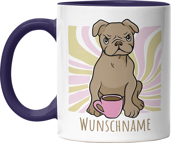 Bulldogge Personalisierbar Name Witzige Kobaltblau Tasse kaufen Geschenk