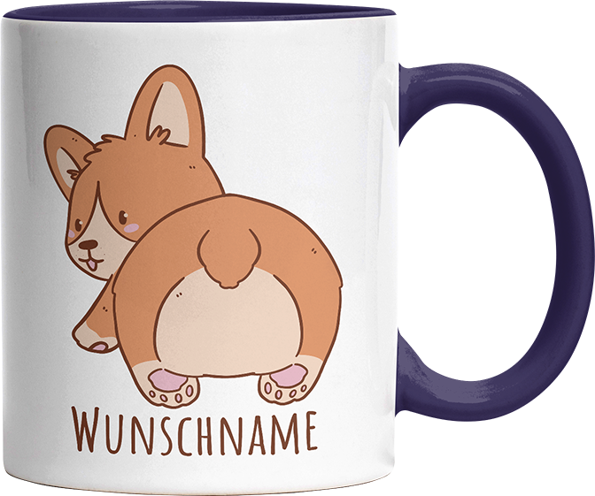 Corgi Popo Kaffee Personalisierbar Name Witzige Kobaltblau Tasse kaufen Geschenk
