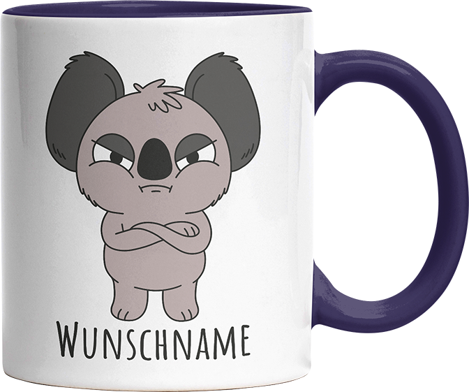 Genervter Koala Personalisierbar Name Witzige Kobaltblau Tasse kaufen Geschenk
