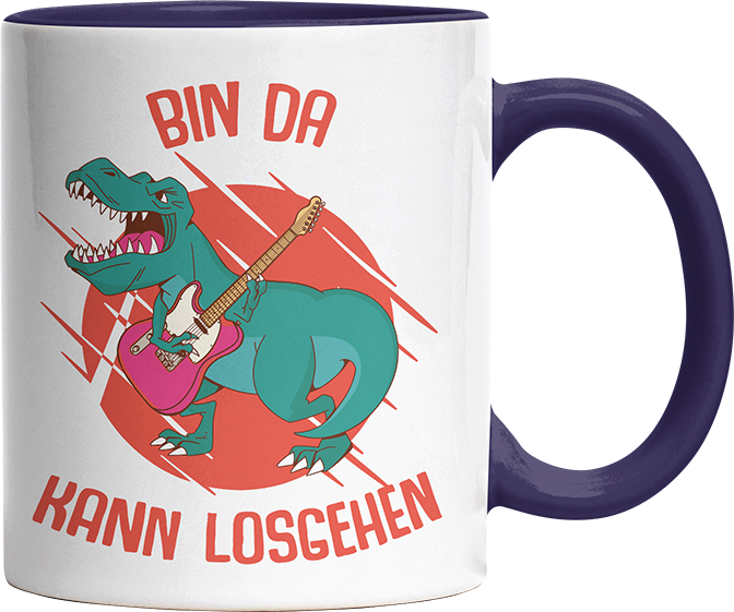 Bin da kann losgehen T Rex 1 Witzige Kobaltblau Tasse kaufen Geschenk