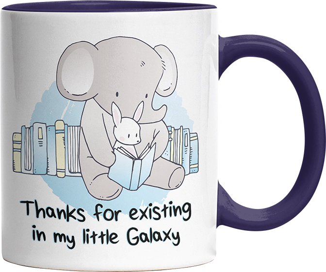 Thanks for existing in my little Galaxy Elefant Hase Witzige Kobaltblau Tasse kaufen Geschenk