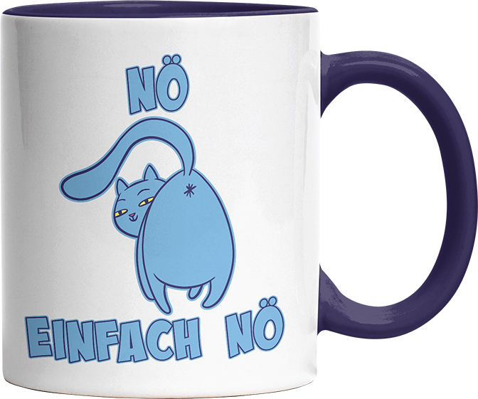 Nö Einfach Nö Katze zeigt Hintern 2 Witzige Kobaltblau Tasse kaufen Geschenk