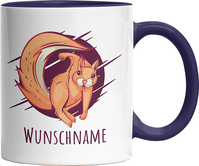 Eichhörnchen Personalisierbar Name 2 Witzige Kobaltblau Tasse kaufen Geschenk