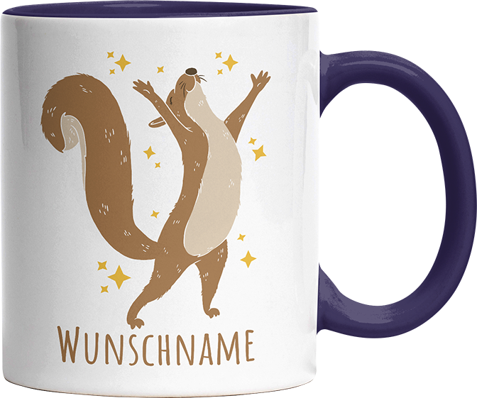 Eichhörnchen Personalisierbar Name 1 Witzige Kobaltblau Tasse kaufen Geschenk