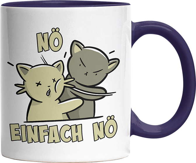 Nö Einfach Nö Katzen Ohrfeige Witzige Kobaltblau Tasse kaufen Geschenk