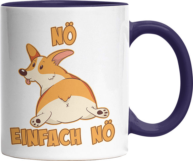 Nö Einfach Nö Corgi zeigt Hintern Witzige Kobaltblau Tasse kaufen Geschenk