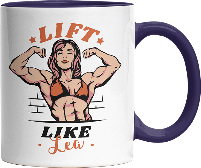 Lift Like Bodybuilderin Personalisierbar Name Witzige Kobaltblau Tasse kaufen Geschenk