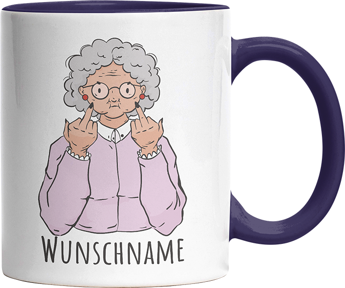 Alte Dame Kaffee Personalisierbar Name Witzige Kobaltblau Tasse kaufen Geschenk