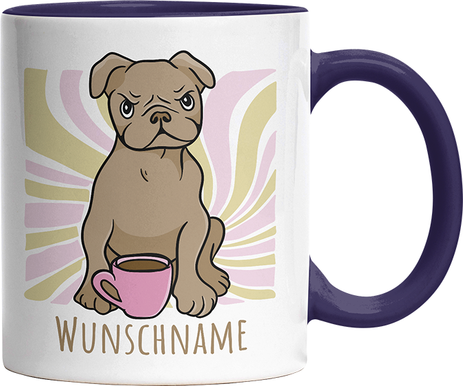Bulldogge Personalisierbar Name Witzige Kobaltblau Tasse kaufen Geschenk